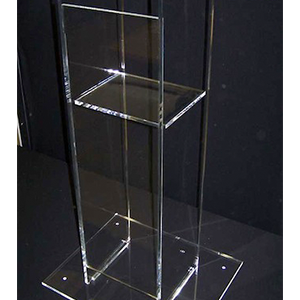 S06 Clear Standard Acrylic School Speaker Podium – 24" All‑Acrylic Lecture Stand
