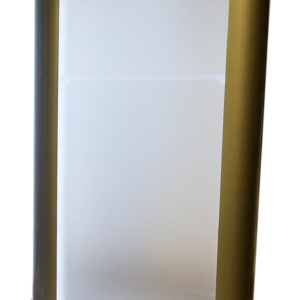 C17 Frosted Contemporary Acrylic Lecture Podium – 27" School Podium with Gold Aluminum Panels